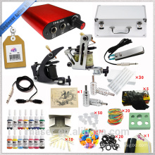 mini power supply tattoo machine kit,complete tattoo machine set,portable tattoo set with aluminum case